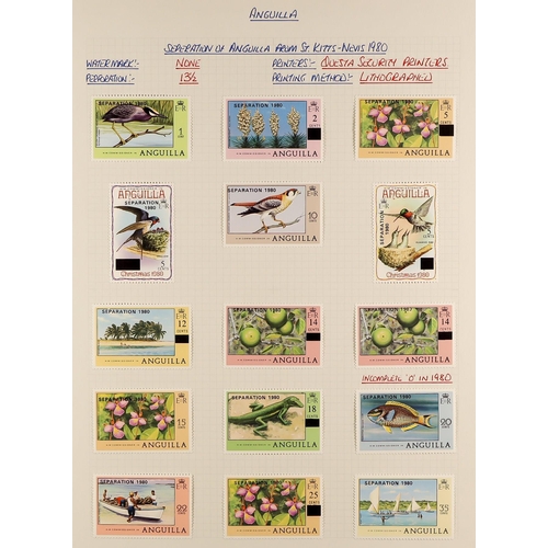 201 - ANGUILLA 1967 - 1992 EXTENSIVE COLLECTION of 800+ mint & never hinged mint stamps, 60+ miniature she... 