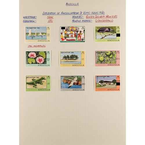 201 - ANGUILLA 1967 - 1992 EXTENSIVE COLLECTION of 800+ mint & never hinged mint stamps, 60+ miniature she... 