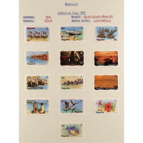 201 - ANGUILLA 1967 - 1992 EXTENSIVE COLLECTION of 800+ mint & never hinged mint stamps, 60+ miniature she... 