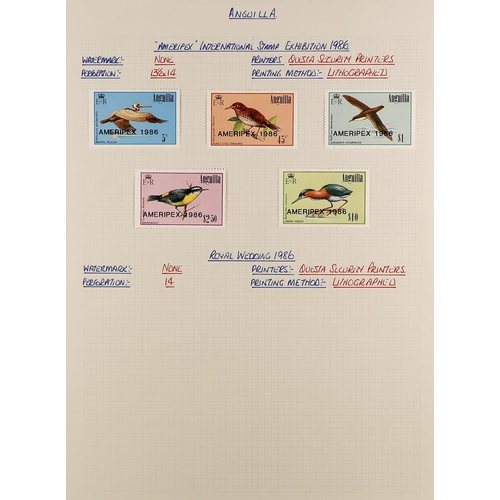 201 - ANGUILLA 1967 - 1992 EXTENSIVE COLLECTION of 800+ mint & never hinged mint stamps, 60+ miniature she... 