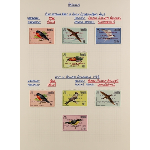 201 - ANGUILLA 1967 - 1992 EXTENSIVE COLLECTION of 800+ mint & never hinged mint stamps, 60+ miniature she... 