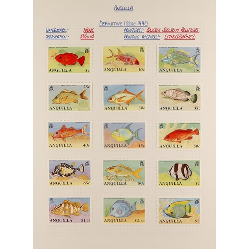 201 - ANGUILLA 1967 - 1992 EXTENSIVE COLLECTION of 800+ mint & never hinged mint stamps, 60+ miniature she... 