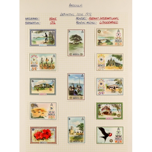 201 - ANGUILLA 1967 - 1992 EXTENSIVE COLLECTION of 800+ mint & never hinged mint stamps, 60+ miniature she... 