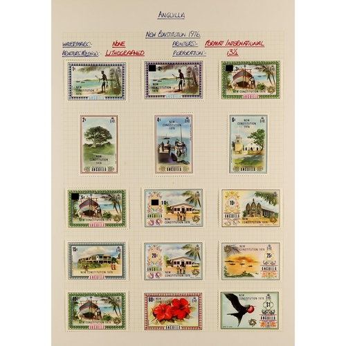 201 - ANGUILLA 1967 - 1992 EXTENSIVE COLLECTION of 800+ mint & never hinged mint stamps, 60+ miniature she... 