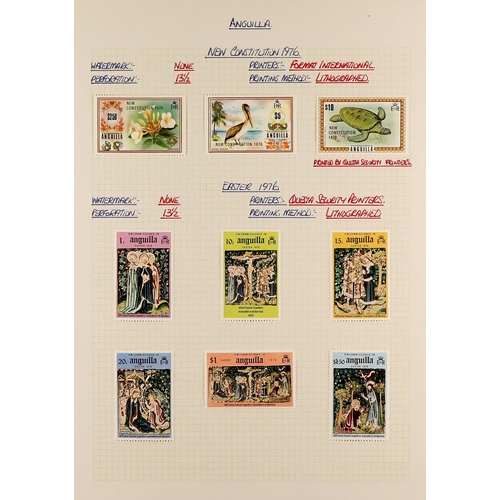 201 - ANGUILLA 1967 - 1992 EXTENSIVE COLLECTION of 800+ mint & never hinged mint stamps, 60+ miniature she... 