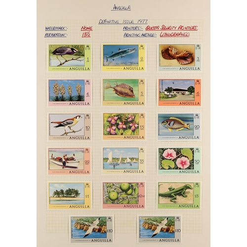 201 - ANGUILLA 1967 - 1992 EXTENSIVE COLLECTION of 800+ mint & never hinged mint stamps, 60+ miniature she... 