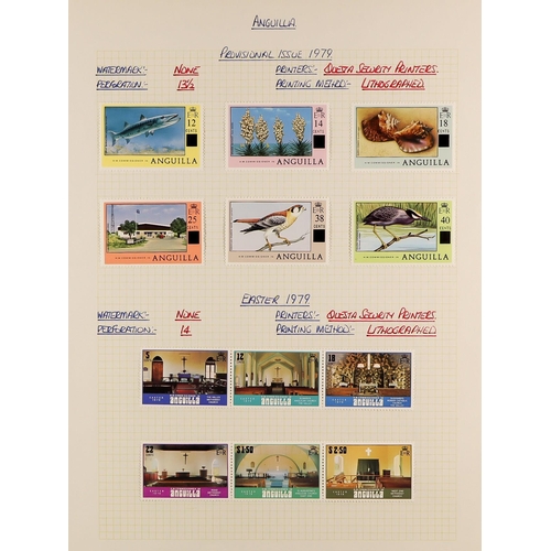 201 - ANGUILLA 1967 - 1992 EXTENSIVE COLLECTION of 800+ mint & never hinged mint stamps, 60+ miniature she... 