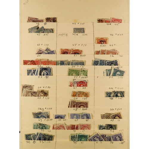 206 - ARGENTINA 1858 - 1980's USED STOCK with light duplication on old manilla stock pages in a box, note ... 