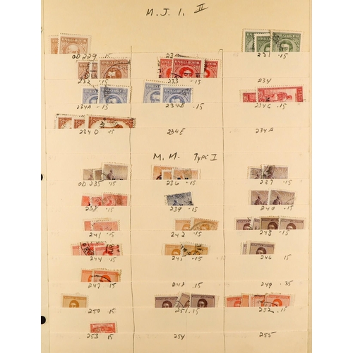 206 - ARGENTINA 1858 - 1980's USED STOCK with light duplication on old manilla stock pages in a box, note ... 