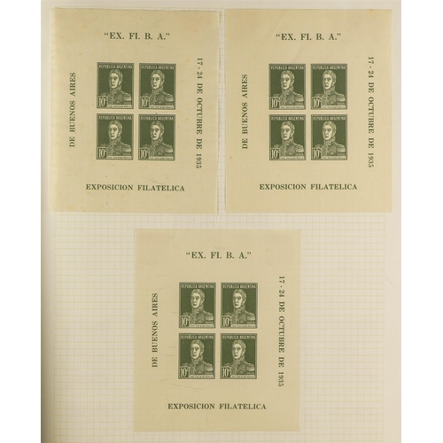 213 - ARGENTINA 1921 - 1967 COLLECTION of mint & used stamps in 2 albums incl sets, perf & imperf miniatur... 