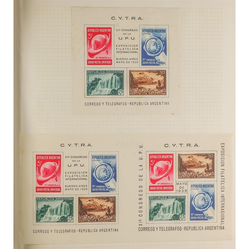 213 - ARGENTINA 1921 - 1967 COLLECTION of mint & used stamps in 2 albums incl sets, perf & imperf miniatur... 