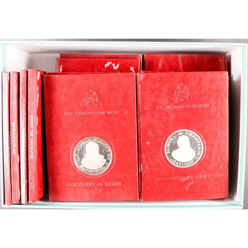 23 - SILVER MEDALLIONS The Birmingham Mint set of 24 'Discovery in Silver' .925 solid sterling silver pro... 