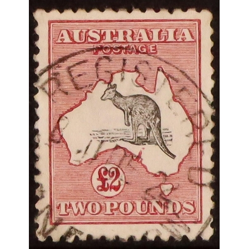 233 - AUSTRALIA 1915-27 £2 grey and crimson wmk narrow crown, SG 45a, used with very fine registered cds c... 