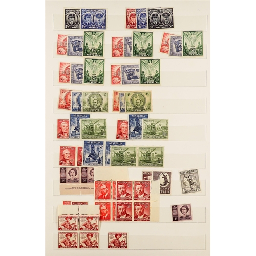 236 - AUSTRALIA 1926 - 1971 NEVER HINGED MINT stamps on protective pages, note 1928 Exhibition miniature s... 