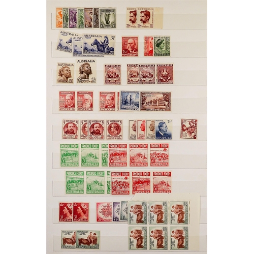 236 - AUSTRALIA 1926 - 1971 NEVER HINGED MINT stamps on protective pages, note 1928 Exhibition miniature s... 