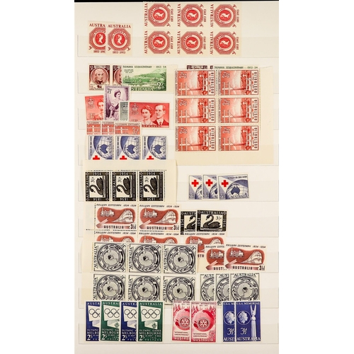 236 - AUSTRALIA 1926 - 1971 NEVER HINGED MINT stamps on protective pages, note 1928 Exhibition miniature s... 