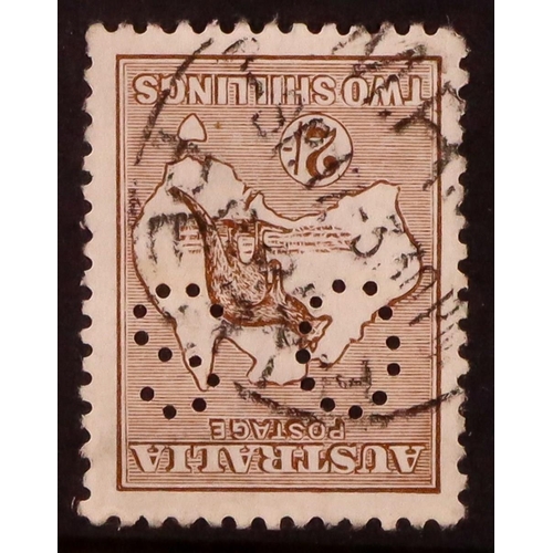 247 - AUSTRALIA OFFICIAL 1915-28 2s brown (Die II) wmk inverted, SG O49w, very fine used, well-centered. C... 