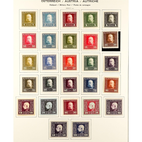 257 - AUSTRIA FELDPOST ISSUES 1915 - 1918 MINT COLLECTION of 180+ stamps on pages, includes 1915 