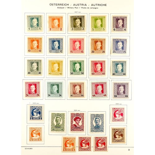 257 - AUSTRIA FELDPOST ISSUES 1915 - 1918 MINT COLLECTION of 180+ stamps on pages, includes 1915 