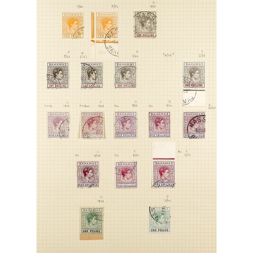 267 - BAHAMAS 1937 - 1953 SEMI-SPECIALIZED COLLECTION of very fine used stamps, includes the 1938-52 defin... 