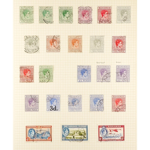 267 - BAHAMAS 1937 - 1953 SEMI-SPECIALIZED COLLECTION of very fine used stamps, includes the 1938-52 defin... 