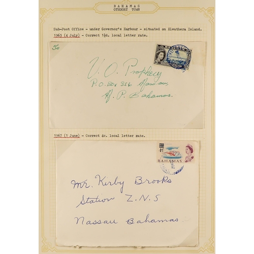 270 - BAHAMAS COVERS - SMALLER POST OFFICES. A collection of chiefly 1960's covers in 3 albums cancelled a... 