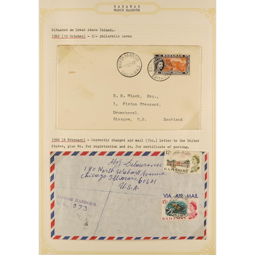 270 - BAHAMAS COVERS - SMALLER POST OFFICES. A collection of chiefly 1960's covers in 3 albums cancelled a... 