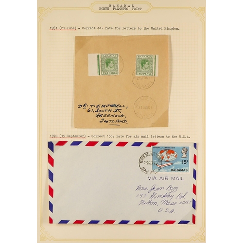 270 - BAHAMAS COVERS - SMALLER POST OFFICES. A collection of chiefly 1960's covers in 3 albums cancelled a... 