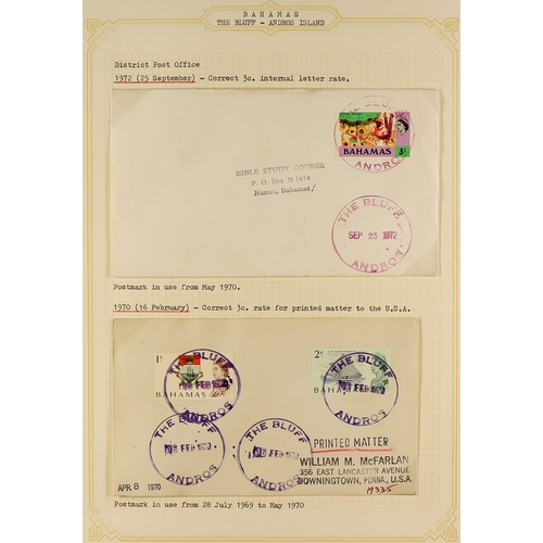 270 - BAHAMAS COVERS - SMALLER POST OFFICES. A collection of chiefly 1960's covers in 3 albums cancelled a... 