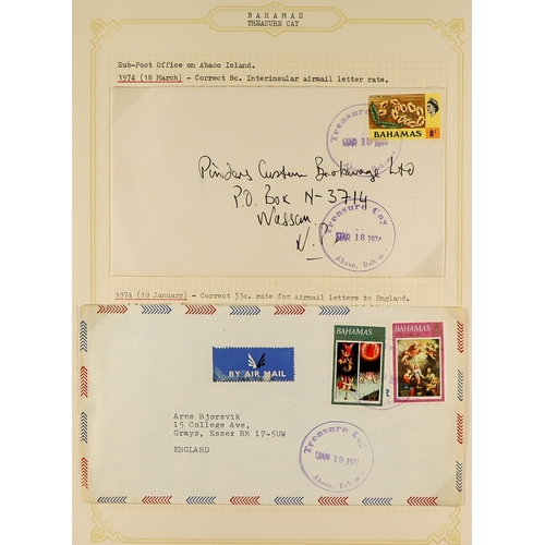 270 - BAHAMAS COVERS - SMALLER POST OFFICES. A collection of chiefly 1960's covers in 3 albums cancelled a... 