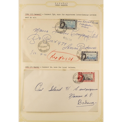 270 - BAHAMAS COVERS - SMALLER POST OFFICES. A collection of chiefly 1960's covers in 3 albums cancelled a... 