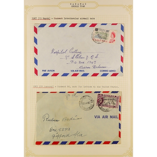 270 - BAHAMAS COVERS - SMALLER POST OFFICES. A collection of chiefly 1960's covers in 3 albums cancelled a... 