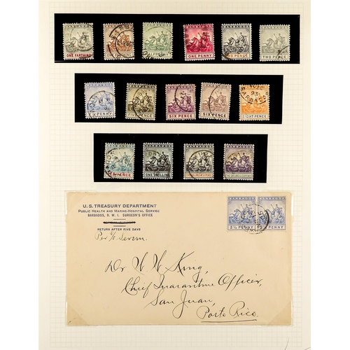 273 - BARBADOS 1852 - 2000 COLLECTION IN ALBUM of mint, never hinged mint and used stamps, also various co... 