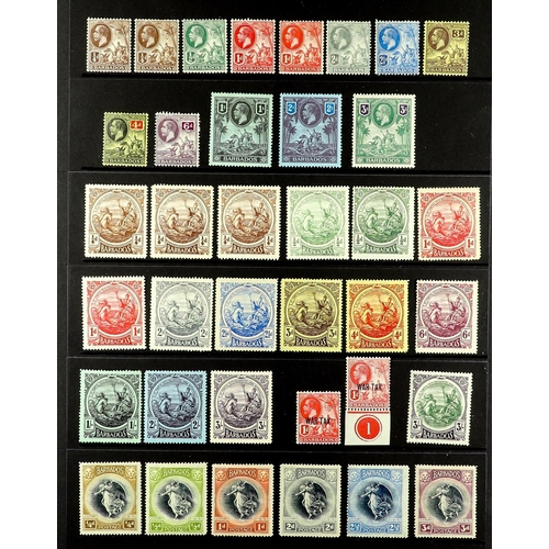 279 - BARBADOS 1912 - 1935 MINT COLLECTION on protective pages, 1912-16 set plus 1d scarlet, 1921-24 set, ... 