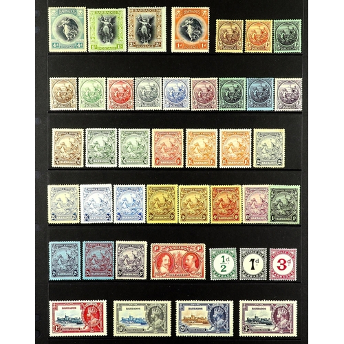 279 - BARBADOS 1912 - 1935 MINT COLLECTION on protective pages, 1912-16 set plus 1d scarlet, 1921-24 set, ... 