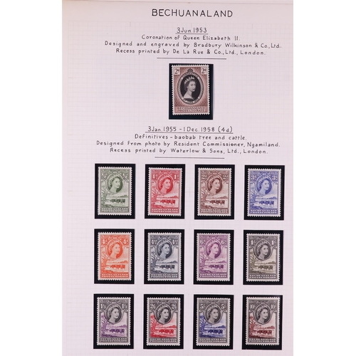 284 - BECHUANALAND 1953-1961 COMPLETE NEVER HINGED MINT COLLECTION in hingeless mounts on pages, includes ... 