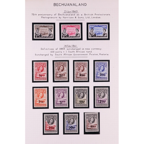 284 - BECHUANALAND 1953-1961 COMPLETE NEVER HINGED MINT COLLECTION in hingeless mounts on pages, includes ... 