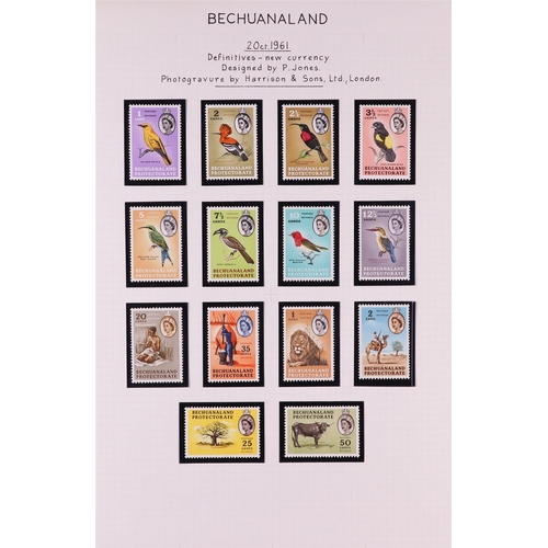 284 - BECHUANALAND 1953-1961 COMPLETE NEVER HINGED MINT COLLECTION in hingeless mounts on pages, includes ... 