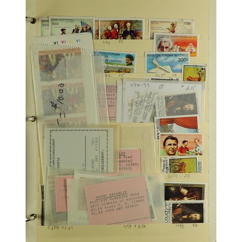 294 - BELGIAN COLONIES 1886 - 1990's IN THREE BIG BINDERS stuffed with mint & used stamps on old manila st... 