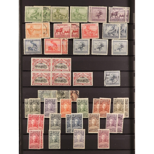 296 - BELGIAN COLONIES BELGIAN CONGO / RUANDA URUNDI STOCK BOOK with mint / never hinged mint & used stamp... 