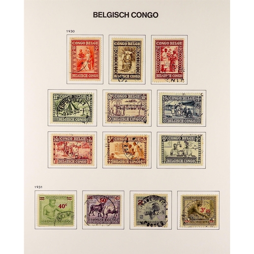 299 - BELGIAN COLONIES BELGIAN CONGO 1886 - 1960 FINE USED COLLECTION on pages, highly complete, (approx 4... 