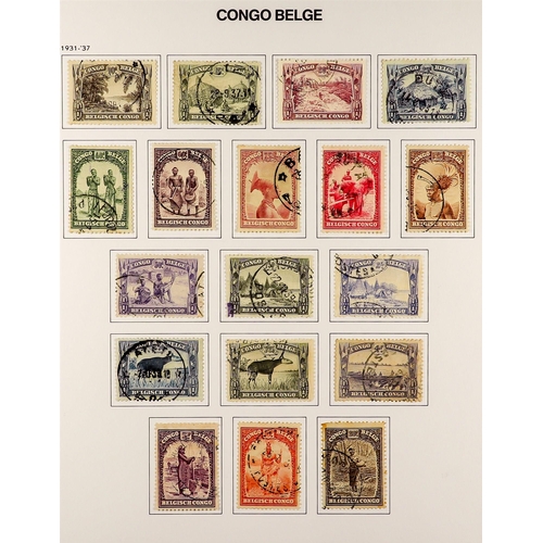 299 - BELGIAN COLONIES BELGIAN CONGO 1886 - 1960 FINE USED COLLECTION on pages, highly complete, (approx 4... 