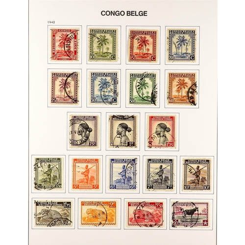 299 - BELGIAN COLONIES BELGIAN CONGO 1886 - 1960 FINE USED COLLECTION on pages, highly complete, (approx 4... 