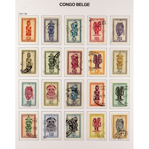 299 - BELGIAN COLONIES BELGIAN CONGO 1886 - 1960 FINE USED COLLECTION on pages, highly complete, (approx 4... 