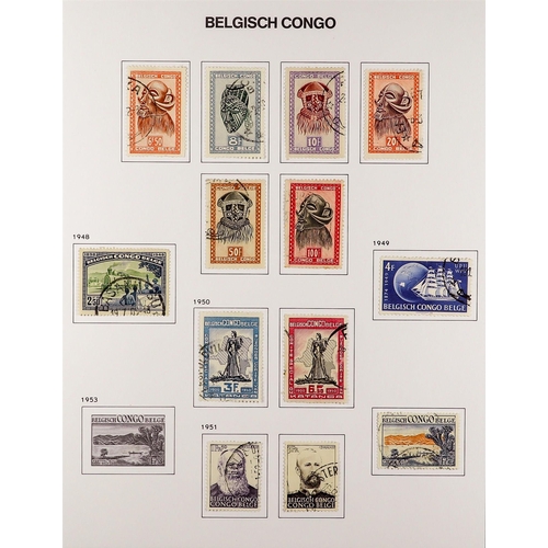 299 - BELGIAN COLONIES BELGIAN CONGO 1886 - 1960 FINE USED COLLECTION on pages, highly complete, (approx 4... 