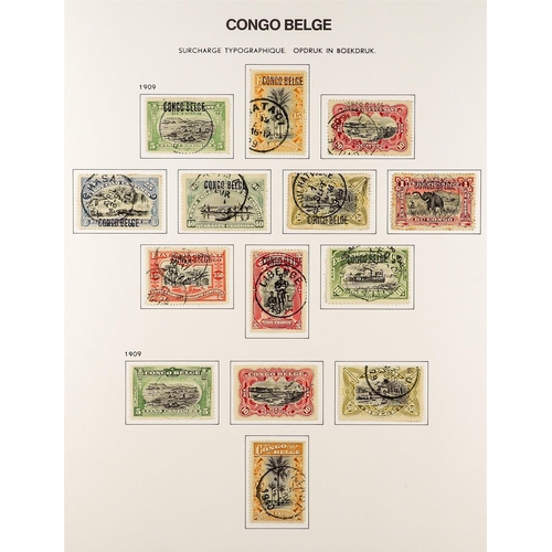 299 - BELGIAN COLONIES BELGIAN CONGO 1886 - 1960 FINE USED COLLECTION on pages, highly complete, (approx 4... 