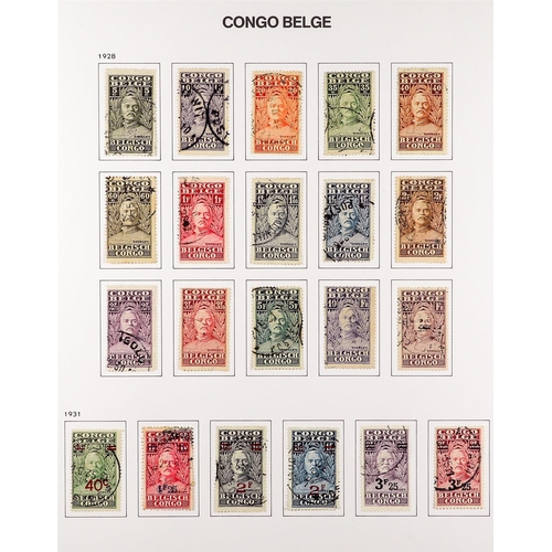 299 - BELGIAN COLONIES BELGIAN CONGO 1886 - 1960 FINE USED COLLECTION on pages, highly complete, (approx 4... 