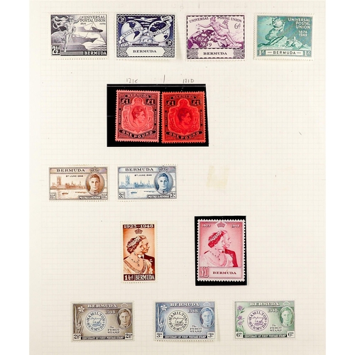 313 - BERMUDA 1937 - 1949 POWERFUL MINT COLLECTION. on album pages, includes a complete 1937 Coronation to... 