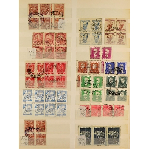 338 - BRAZIL ESTATE CLEARANCE IN SHOE-BOX. A mixed mint / never hinged mint & used stamps on protective & ... 