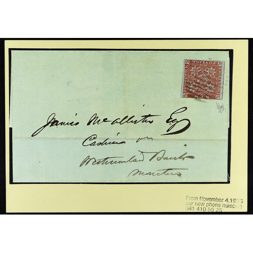 369 - CANADA - NEW BRUNSWICK 1851 (27 Jun) EL from Chatham to Monctau bearing 3d dull red imperf (SG 2) wi... 